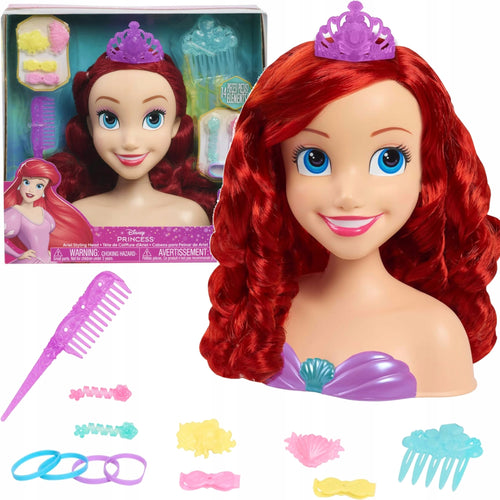 Disney Princesė Ariel – Plaukų Stilizavimo Galva Su 14 Priedų