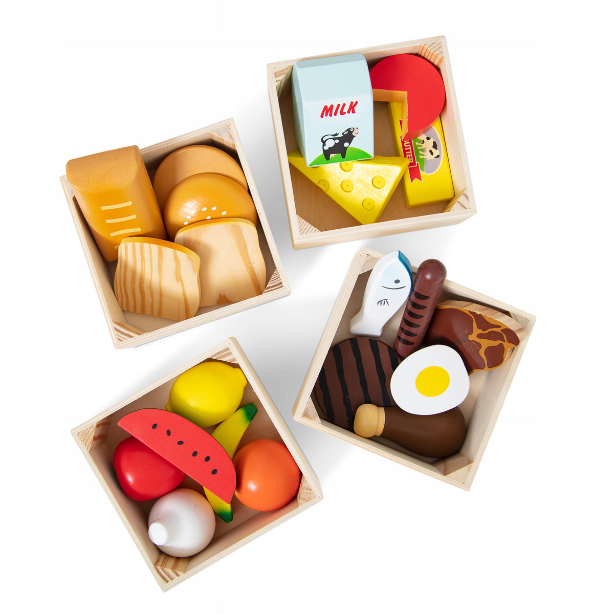 Medinis Maisto Produktų Rinkinys Melissa & Doug – 25 Elementų Vaisiai, Daržovės Ir Dėžutės