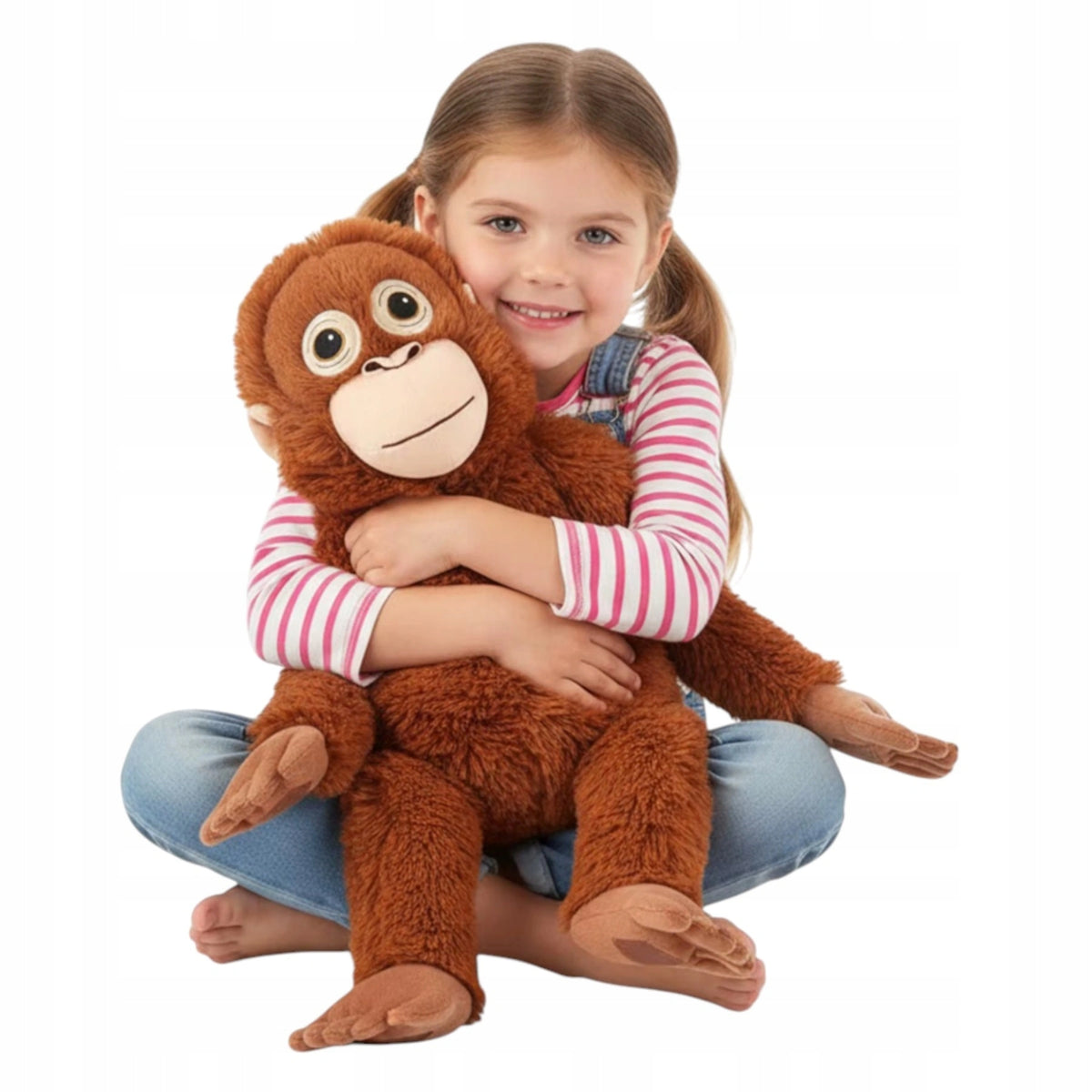 Didelis Pliušinis Orangutanas 90 cm – Minkšta Beždžionė Žaislas su Lipniomis Letenėlėmis XXL