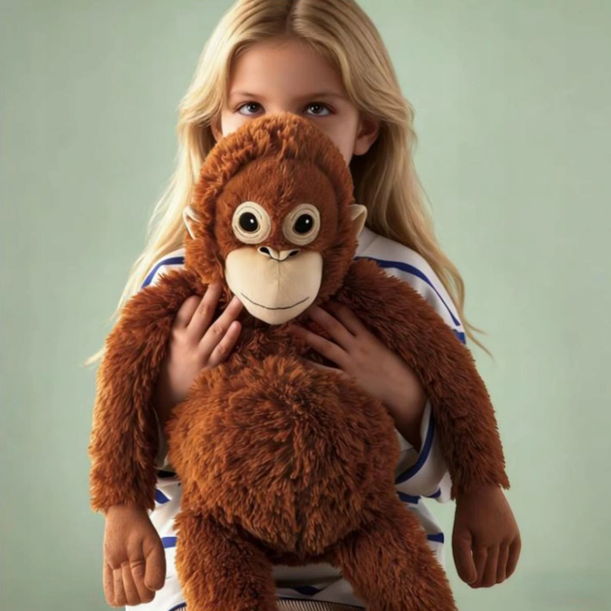 Didelis Pliušinis Orangutanas 90 cm – Minkšta Beždžionė Žaislas su Lipniomis Letenėlėmis XXL