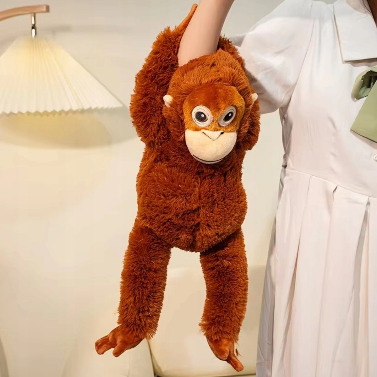 Didelis Pliušinis Orangutanas 90 cm – Minkšta Beždžionė Žaislas su Lipniomis Letenėlėmis XXL