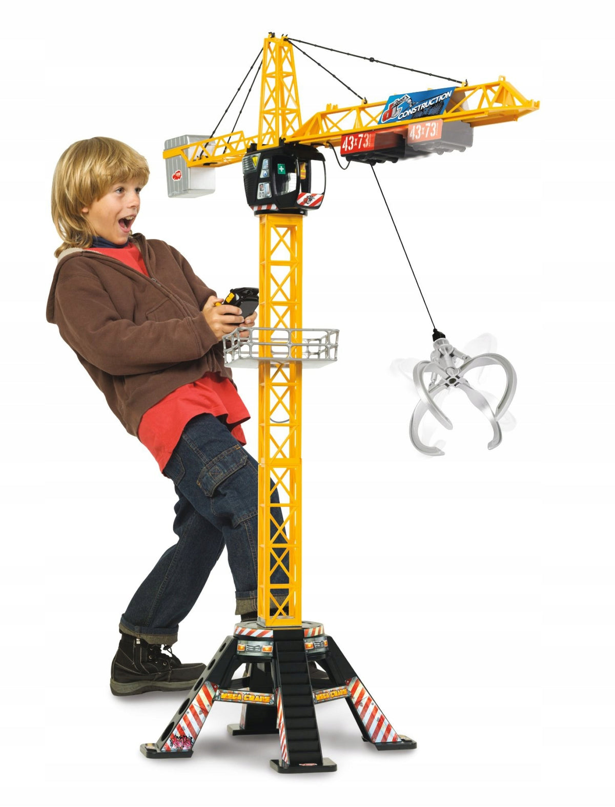 Didelis Statybinis Kranas Dickie Toys – Nuotoliniu Būdu Valdomas, 120 cm, su Garso Efektais