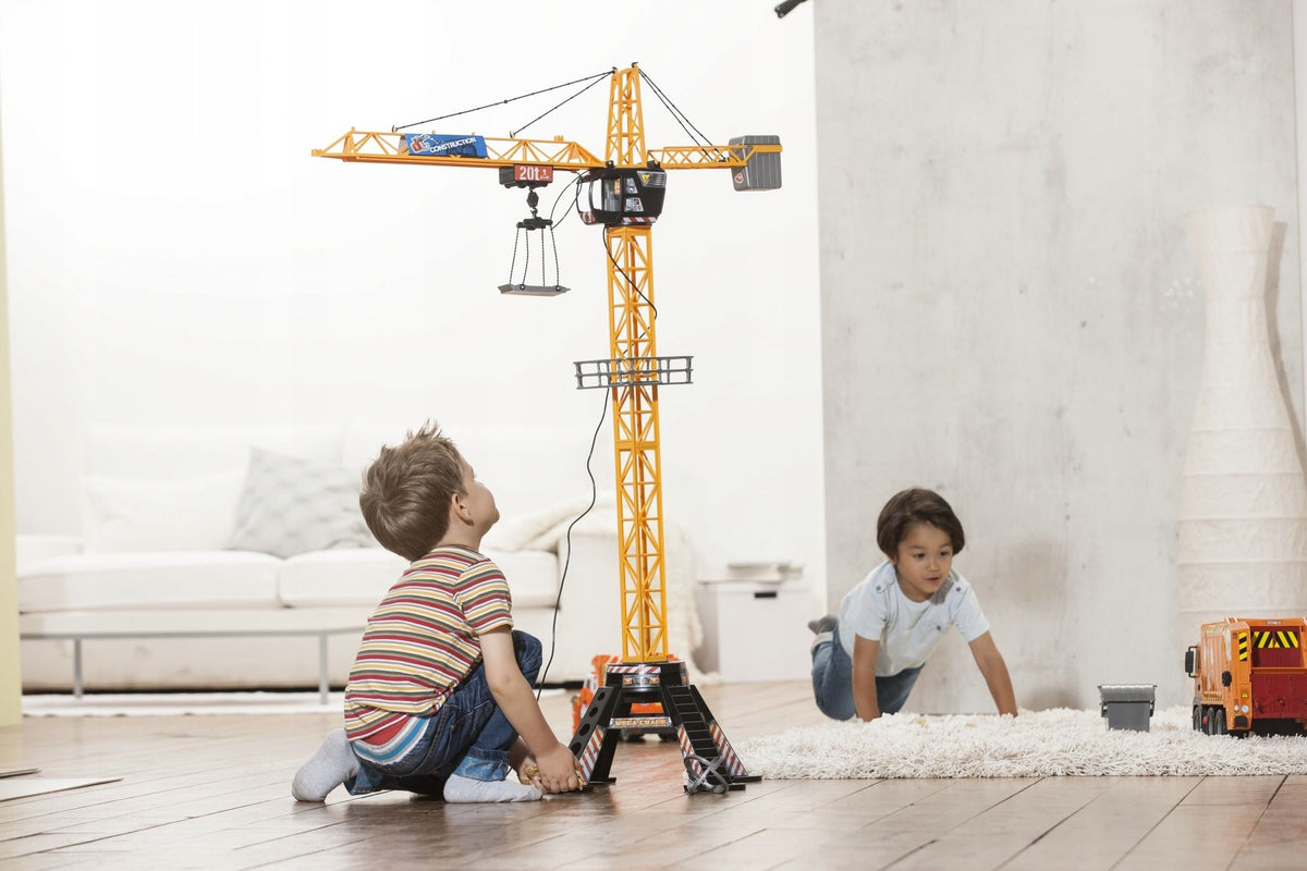 Didelis Statybinis Kranas Dickie Toys – Nuotoliniu Būdu Valdomas, 120 cm, su Garso Efektais