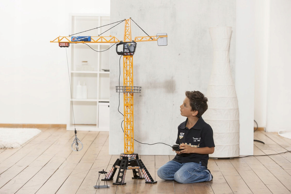 Didelis Statybinis Kranas Dickie Toys – Nuotoliniu Būdu Valdomas, 120 cm, su Garso Efektais