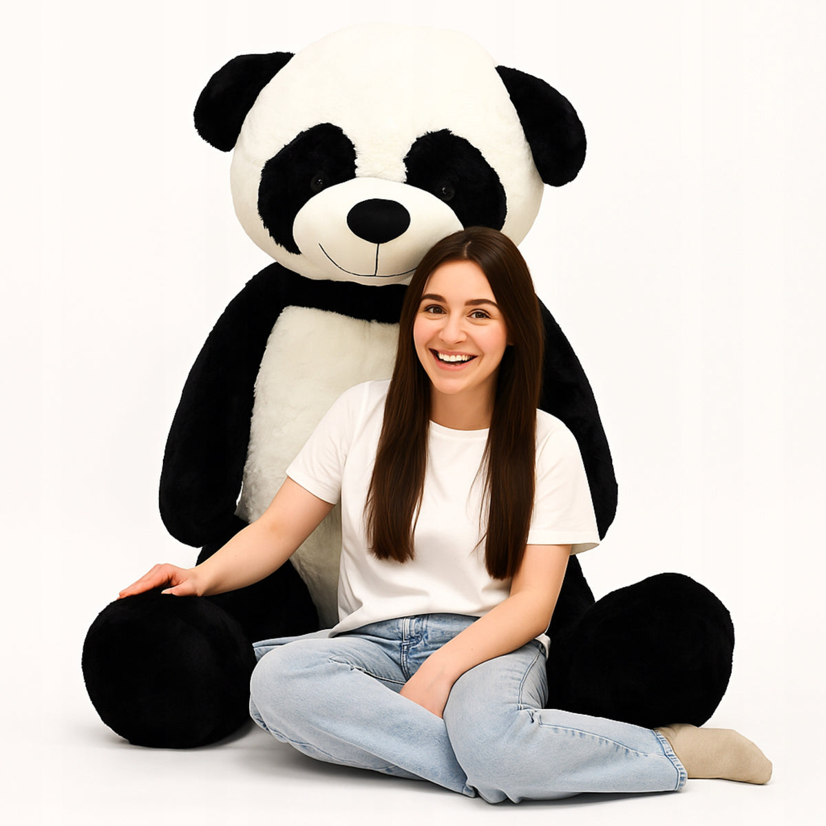 Didelis Pliušinis Meškinas Panda 220 cm – Milžiniška Minkštoji Maskotka