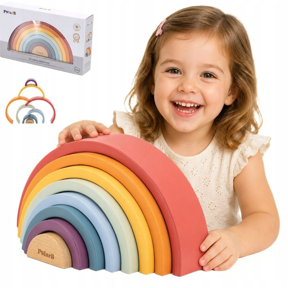 Medinė Vaivorykštė – Kūrybinė Montessori Dėlionė Vaikams
