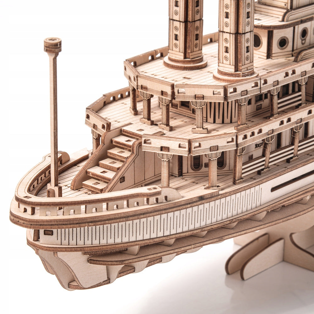 Medinė 3D dėlionė – garlaivis: medinio garlaivio modelis dovanai