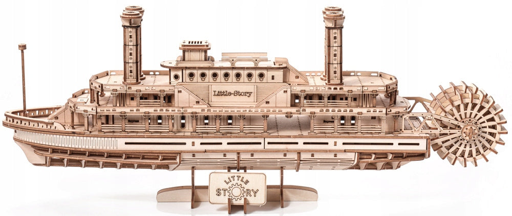 Medinė 3D dėlionė – garlaivis: medinio garlaivio modelis dovanai