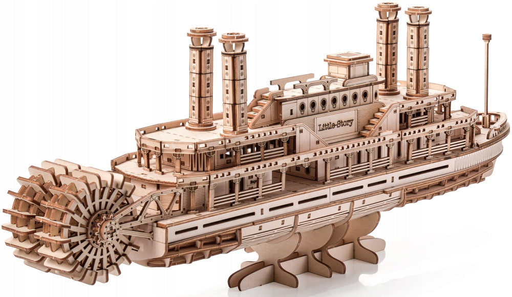 Medinė 3D dėlionė – garlaivis: medinio garlaivio modelis dovanai