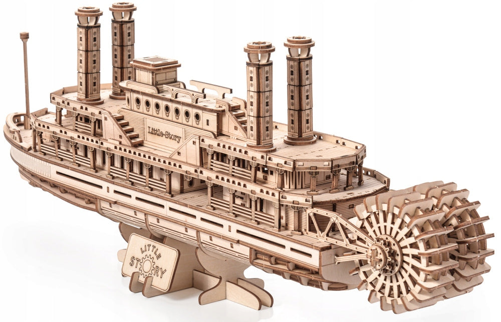 Medinė 3D dėlionė – garlaivis: medinio garlaivio modelis dovanai