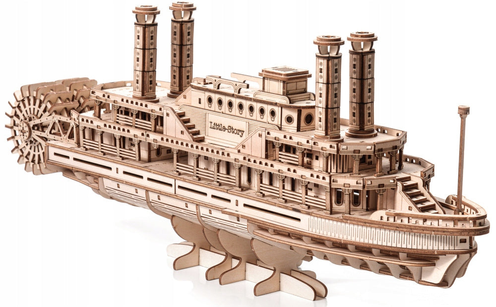 Medinė 3D dėlionė – garlaivis: medinio garlaivio modelis dovanai