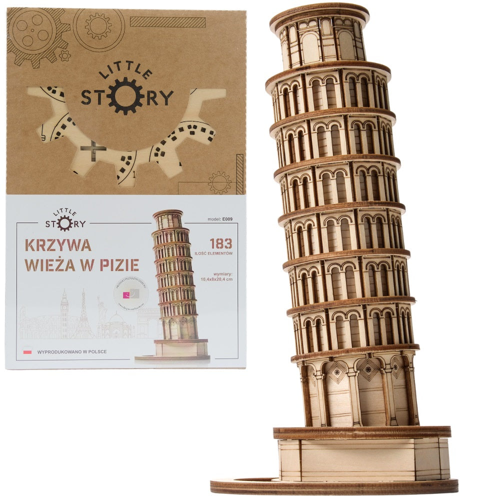Medinis 3D Modelis „Pizos Kreivasis Bokštas“ – Surenkama Faneros Dėlionė