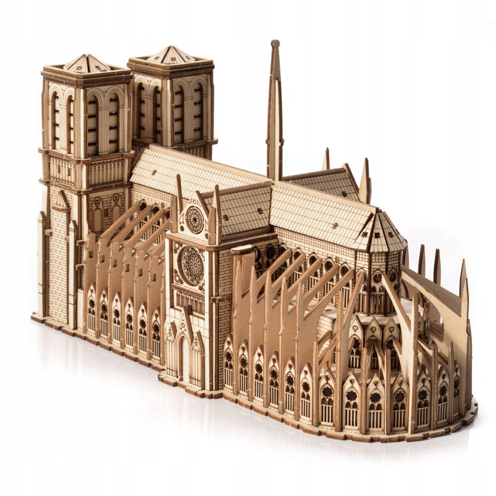 Medinis 3D Dėlionės Modelis – Notre Dame Katedra Iš Faneros