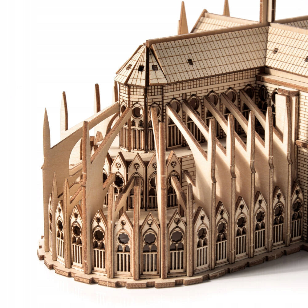 Medinis 3D Dėlionės Modelis – Notre Dame Katedra Iš Faneros