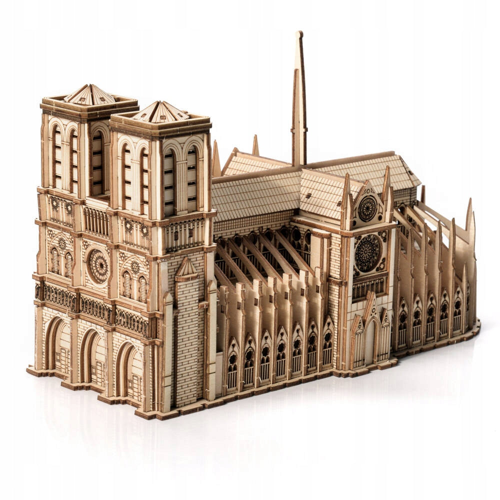 Medinis 3D Dėlionės Modelis – Notre Dame Katedra Iš Faneros