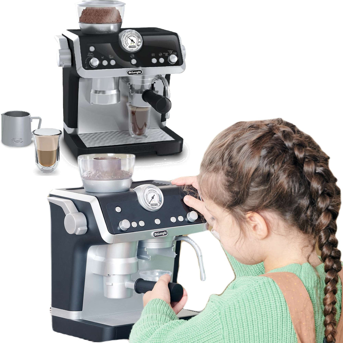 Žaislinis DeLonghi Kavos Aparatas Vaikams – Casdon Rinkinys Su Priedais, 25 Cm