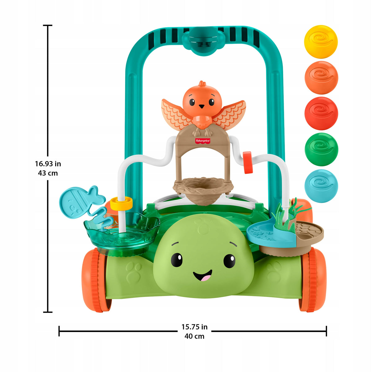 Fisher-Price Vėžliukas – Aktyvinanti Vaikštynė-Stūmiklis 2 Viename Su Kamuoliukais