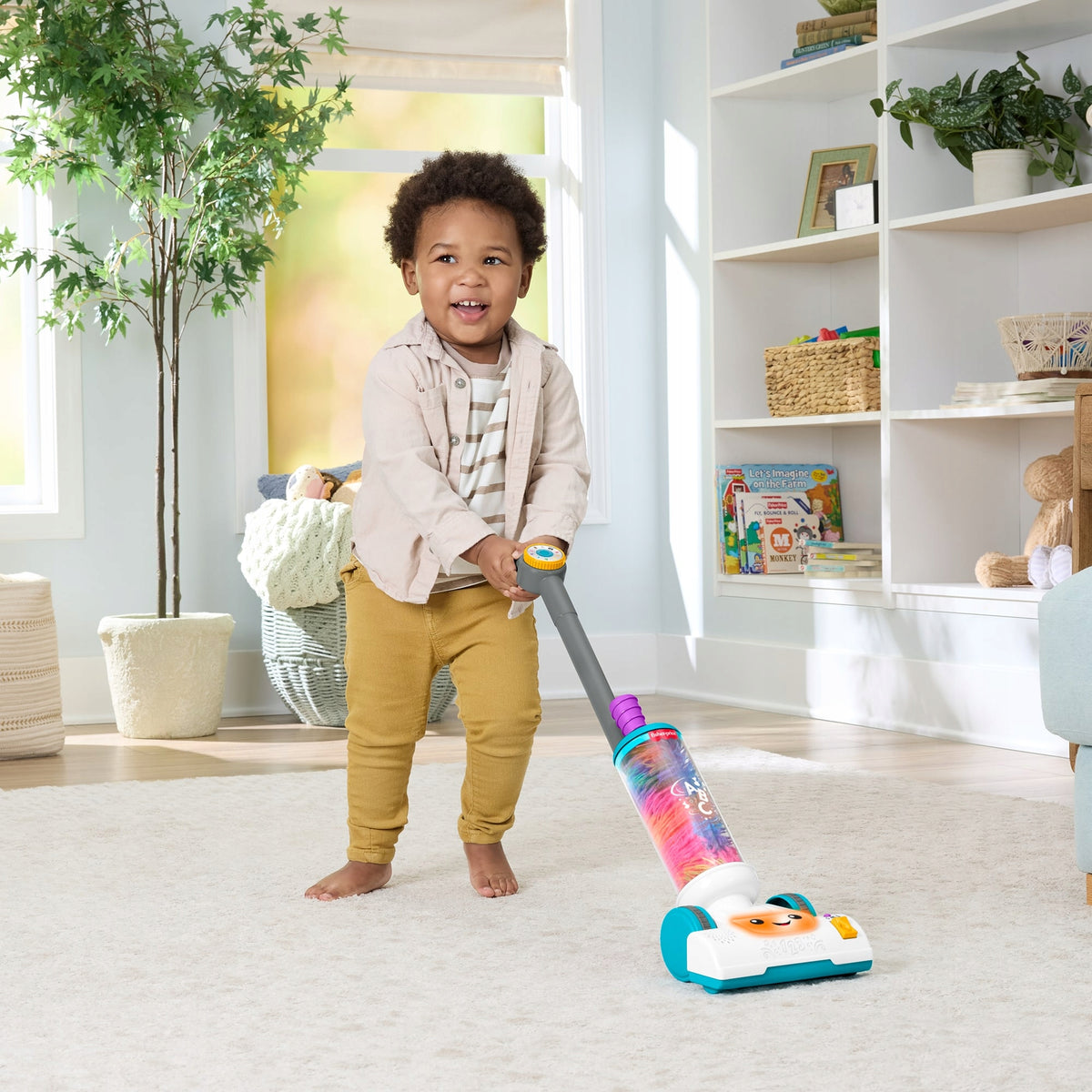 Fisher-Price Interaktyvus Edukacinis Dulkių Siurblys „Mokausi ir Juokiuosi“ + Šluotelė