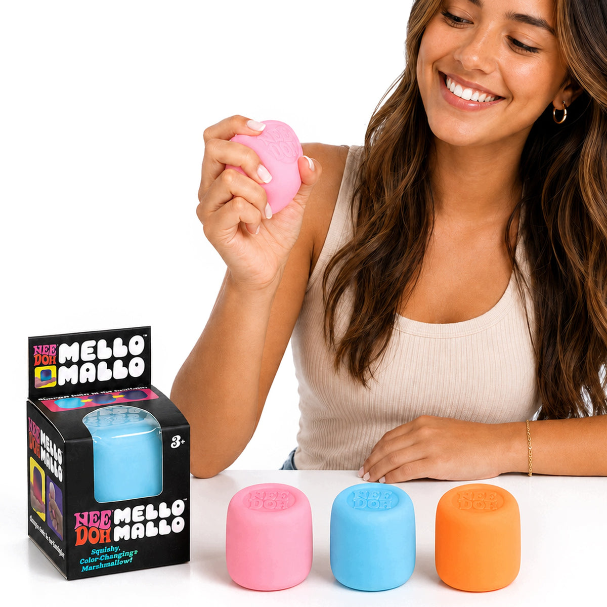 Antistresinis Gniotukas Nee Doh Mello Squishy – Spalvą Keičianti Sensorinė Kaladėlė