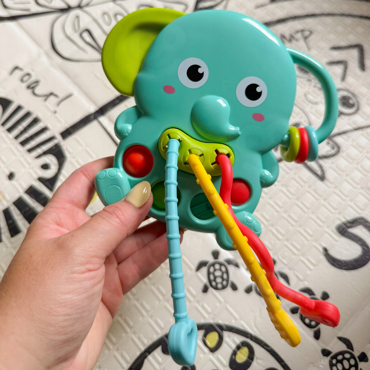 Sensorinis Kramtukas Dramblys Montessori 4in1