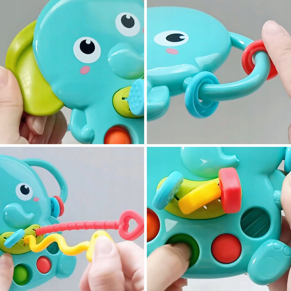 Sensorinis Kramtukas Dramblys Montessori 4in1