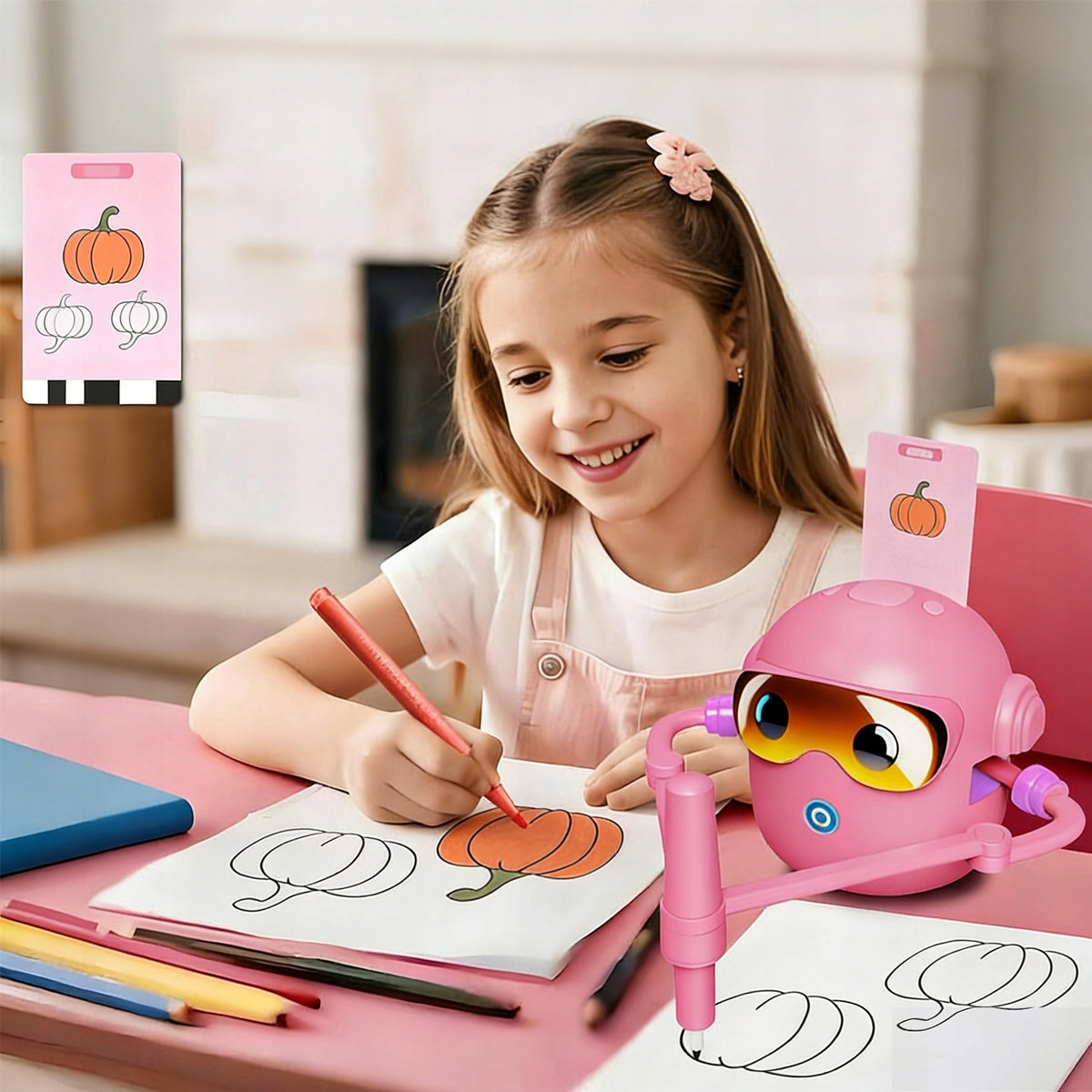 Interaktyvus Robotas Piešimui Vaikams – Edukacinis Rinkinys Su 100 Kortelių
