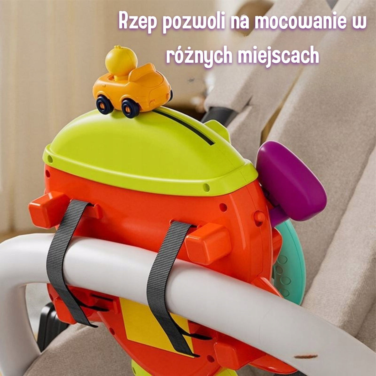 Interaktyvus vairas lėktuvas vežimėliui ir lovytei su efektais, 18 mėn.+