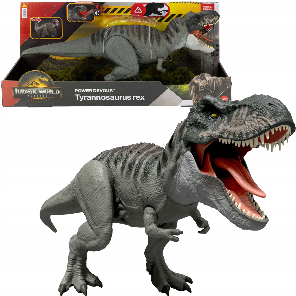 Jurassic World Atgimimas – Didelė Tiranozauro Rex Dinozauro Figūrėlė Su Garsu