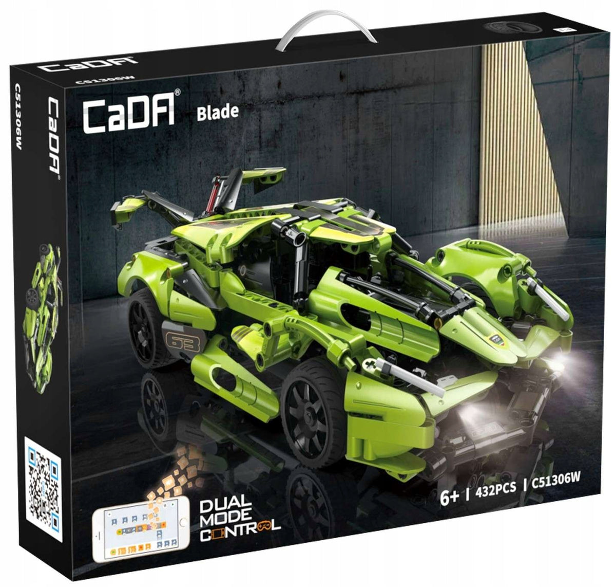 CaDA Konstruktorius – Nuotoliniu Būdu Valdomas Automobilis Blade, 432 Detalės, RC Dual Mode + LED