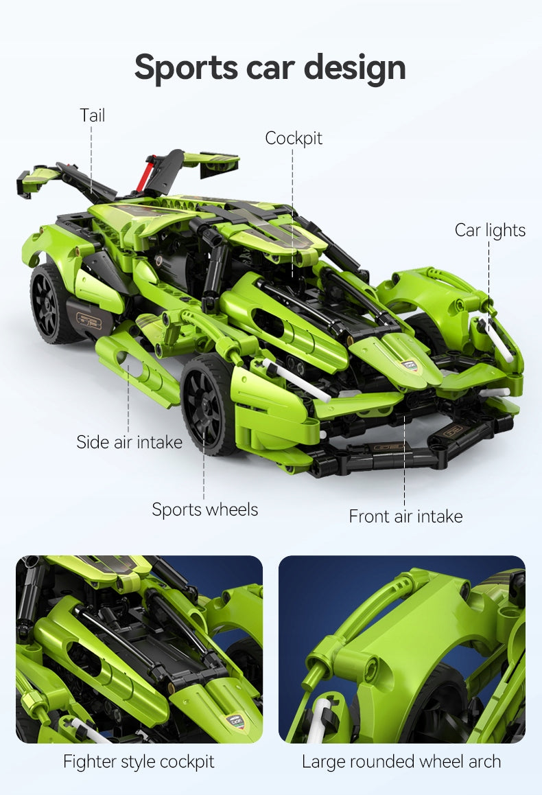 CaDA Konstruktorius – Nuotoliniu Būdu Valdomas Automobilis Blade, 432 Detalės, RC Dual Mode + LED