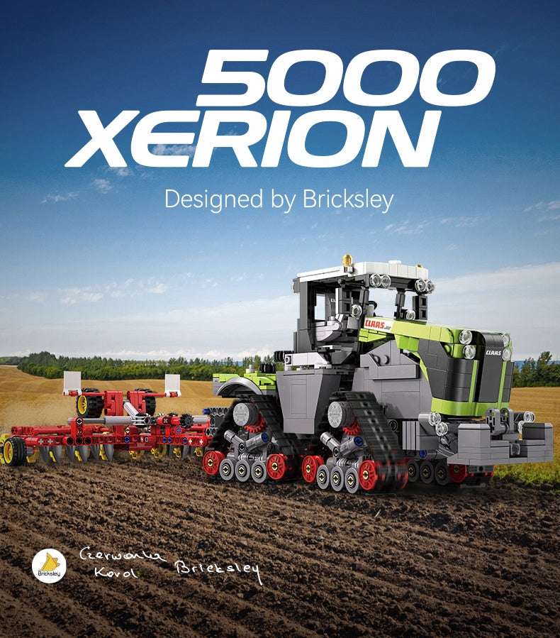 CaDA Konstrukciniai Klocai Claas Xerion 5000 – Licencijuotas Žemės Ūkio Traktorius, 1336 Detalės