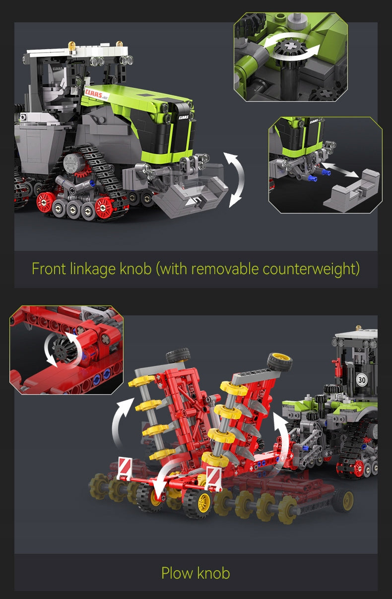 CaDA Konstrukciniai Klocai Claas Xerion 5000 – Licencijuotas Žemės Ūkio Traktorius, 1336 Detalės