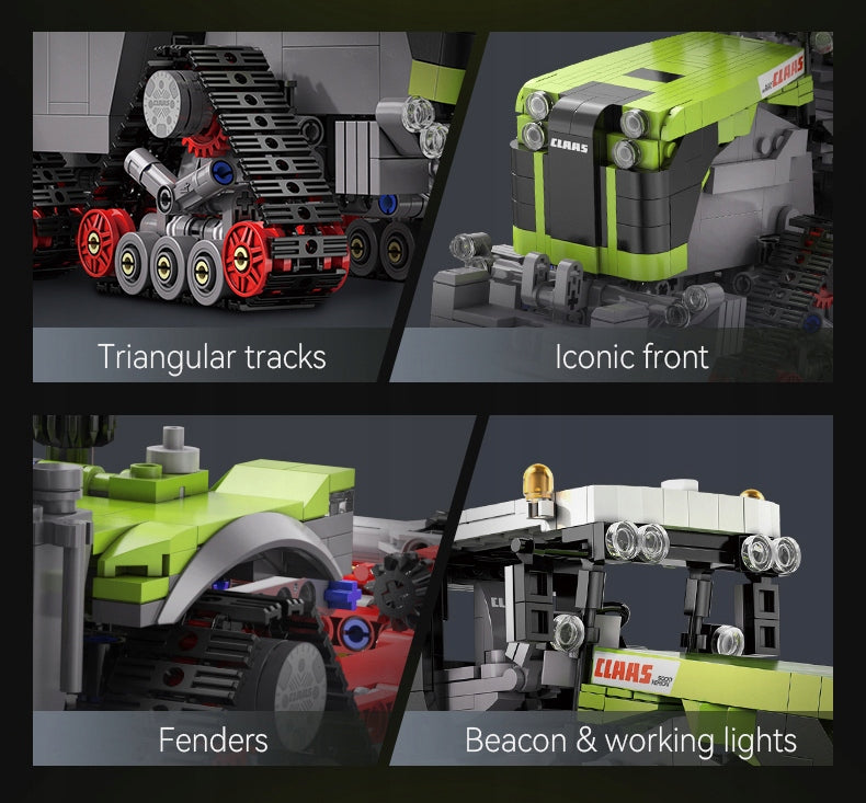 CaDA Konstrukciniai Klocai Claas Xerion 5000 – Licencijuotas Žemės Ūkio Traktorius, 1336 Detalės