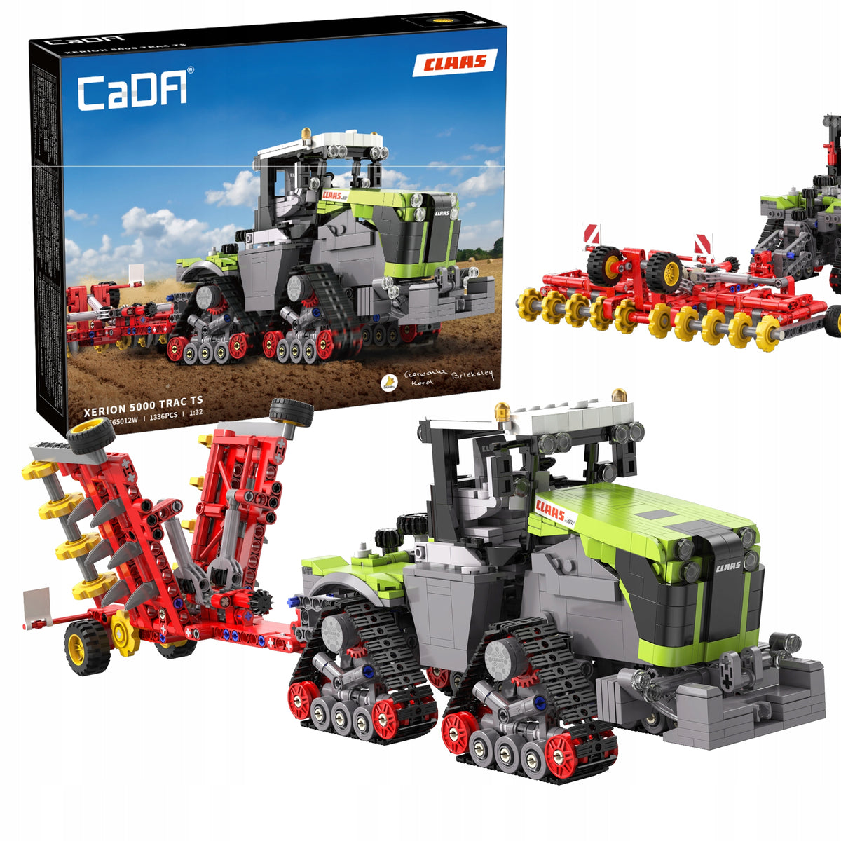 CaDA Konstrukciniai Klocai Claas Xerion 5000 – Licencijuotas Žemės Ūkio Traktorius, 1336 Detalės