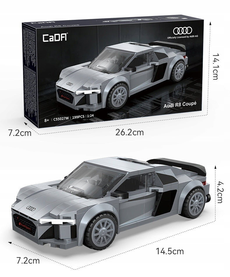 CaDA Konstruktorius Audi R8 Coupe 1:24 – Kolekcinis Automobilio Modelis, 199 Detalės