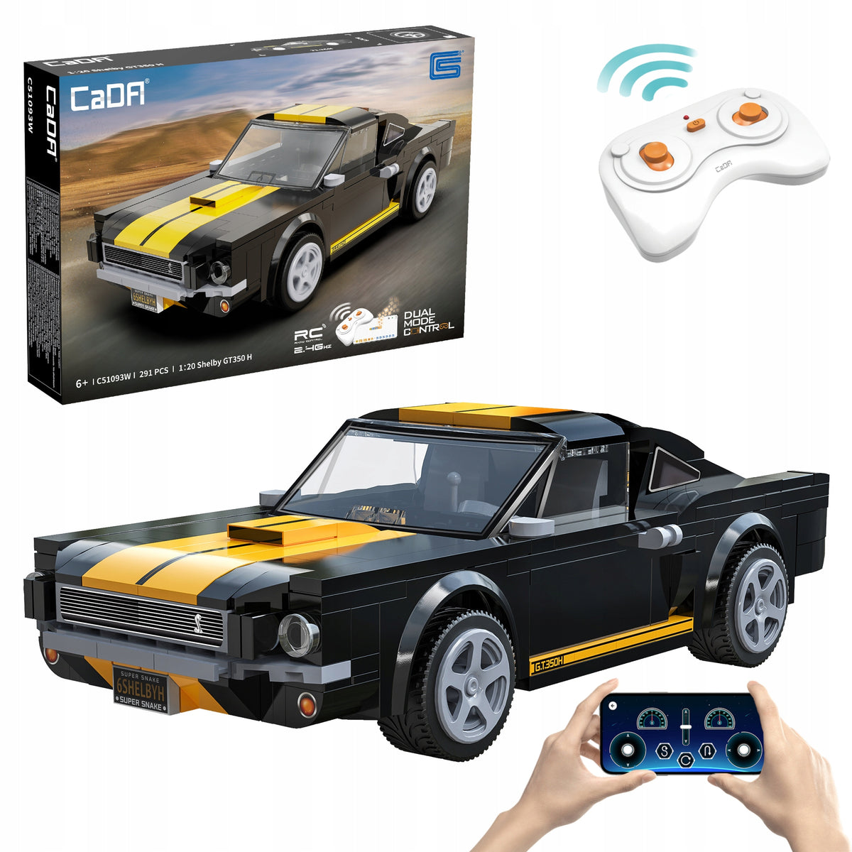CaDA Konstruktorius – Ford Mustang Shelby GT 350H Radijo Bangomis Valdomas Modelis, 291 Detalė