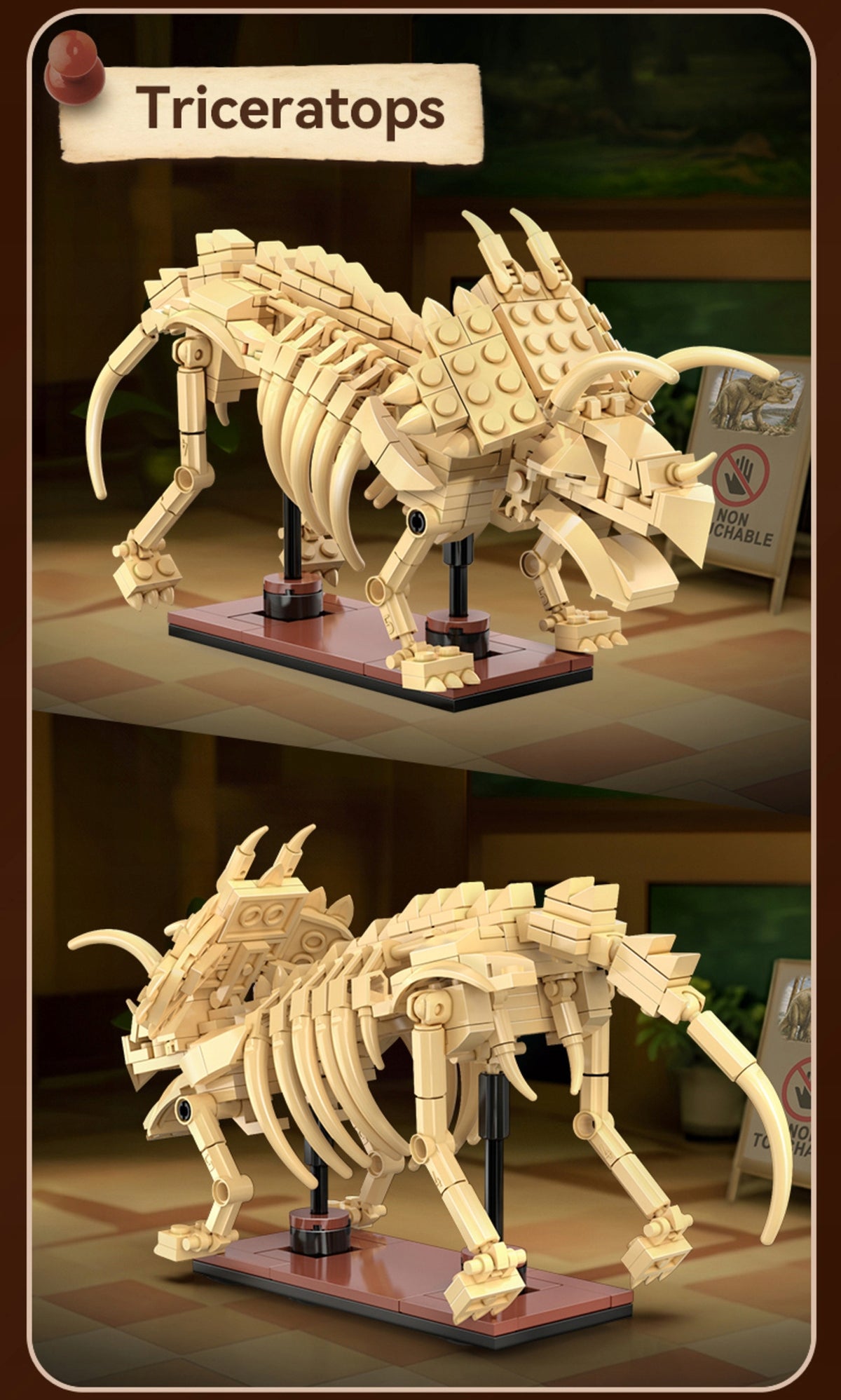 CaDA Konstruktorius – Triceratopso Dinozauro Skeletas „Dinosaur Fossils“, 272 Detalės