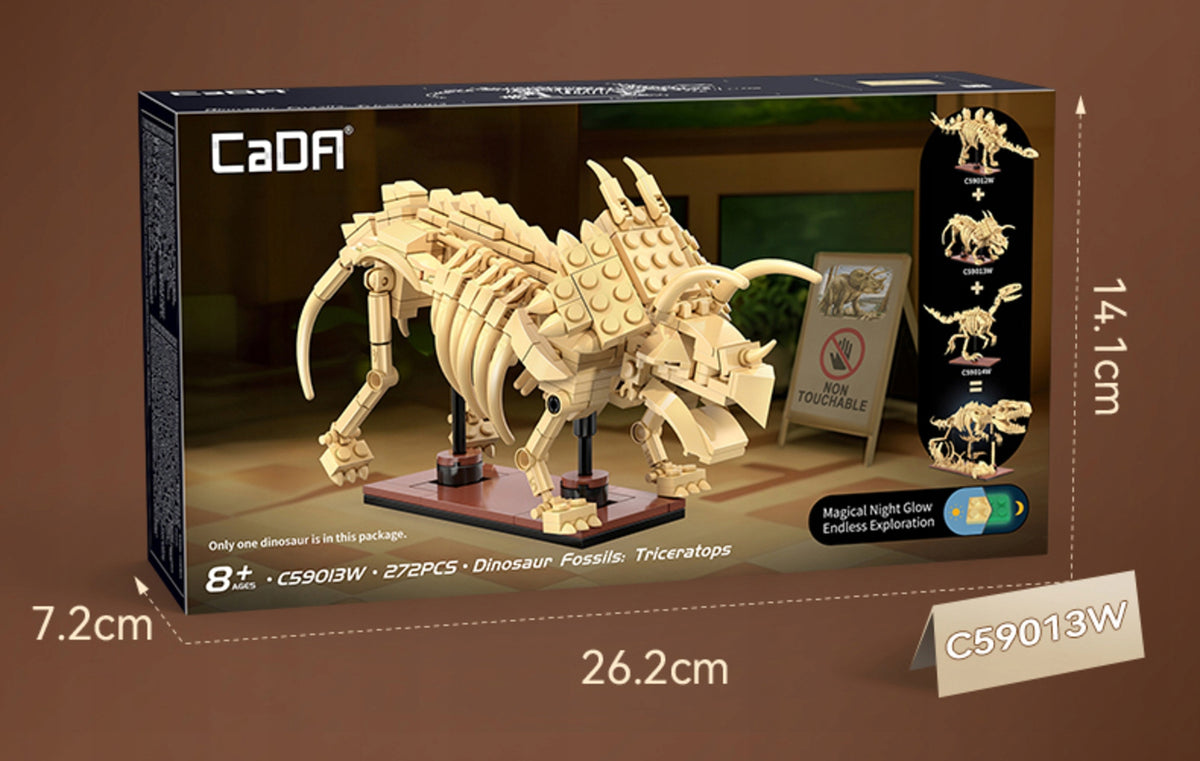 CaDA Konstruktorius – Triceratopso Dinozauro Skeletas „Dinosaur Fossils“, 272 Detalės