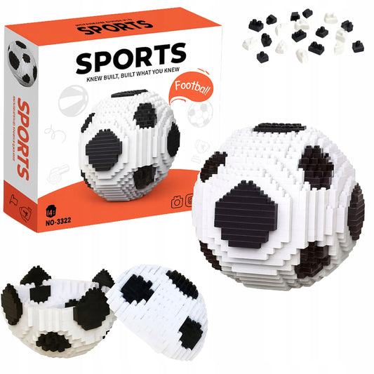 Konstrukciniai Klocai 3D Futbolo Kamuolys, 864 Elementai – Dovana Futbolo Fanui