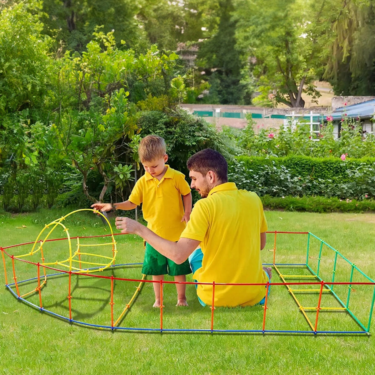 Konstrukciniai Šiaudeliai-Vamzdeliai – 400 Elementų Rinkinys Vaikams Dėžutėje