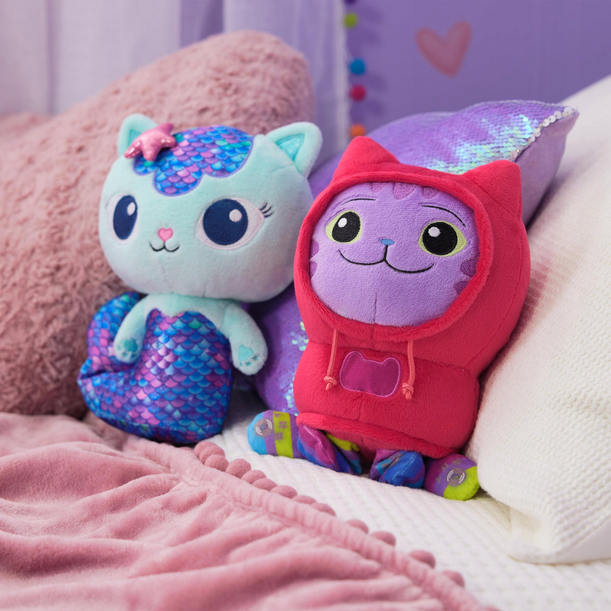 Gabby's Dollhouse Minkštas Žaislas Mercat – Judanti Undinėlė-Katytė, Pliušinė Žaisliukė 25 cm