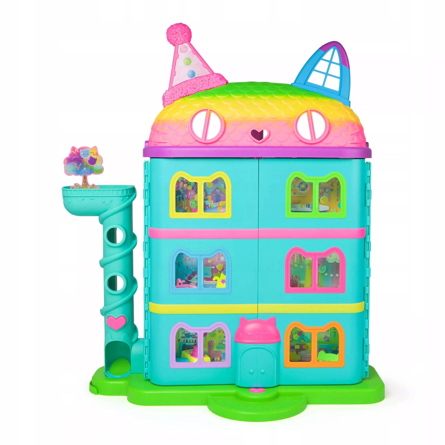 Gabby's Dollhouse didysis interaktyvus vaivorykštinis namas + lėlė Gabby su garsais 60 cm