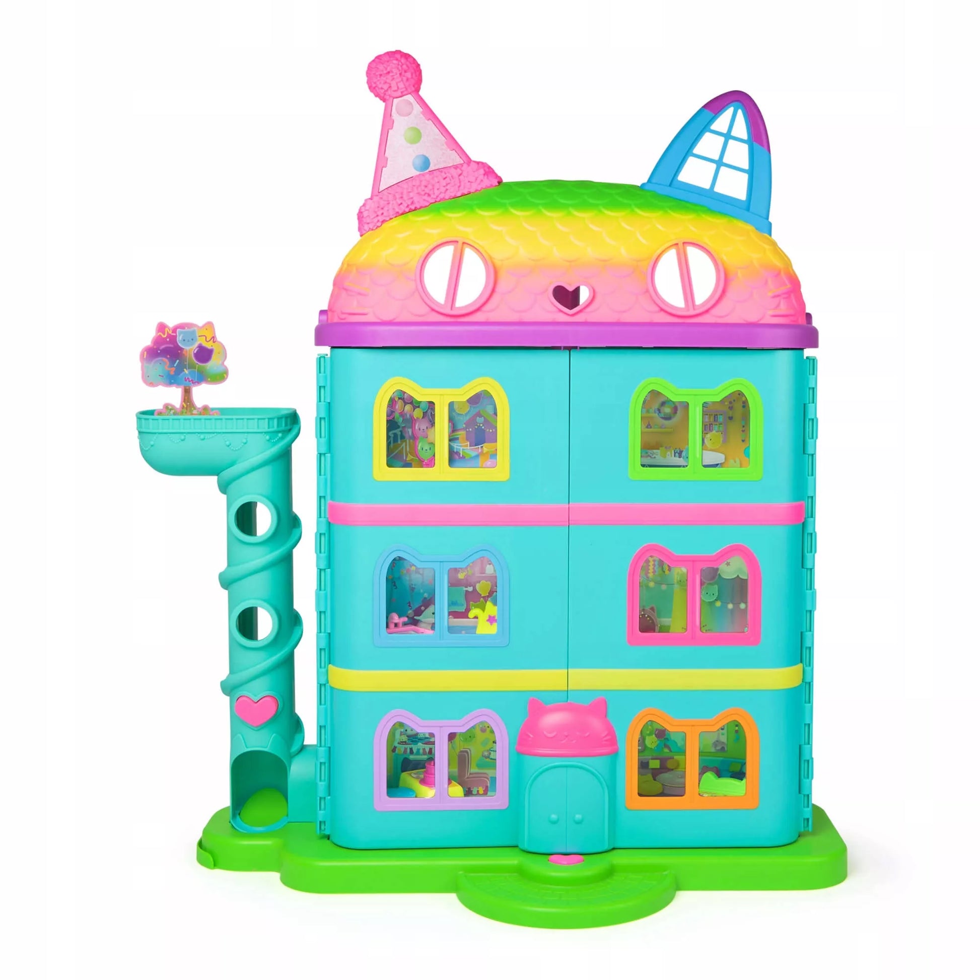Gabby's Dollhouse didysis interaktyvus vaivorykštinis namas + lėlė Gabby su garsais 60 cm