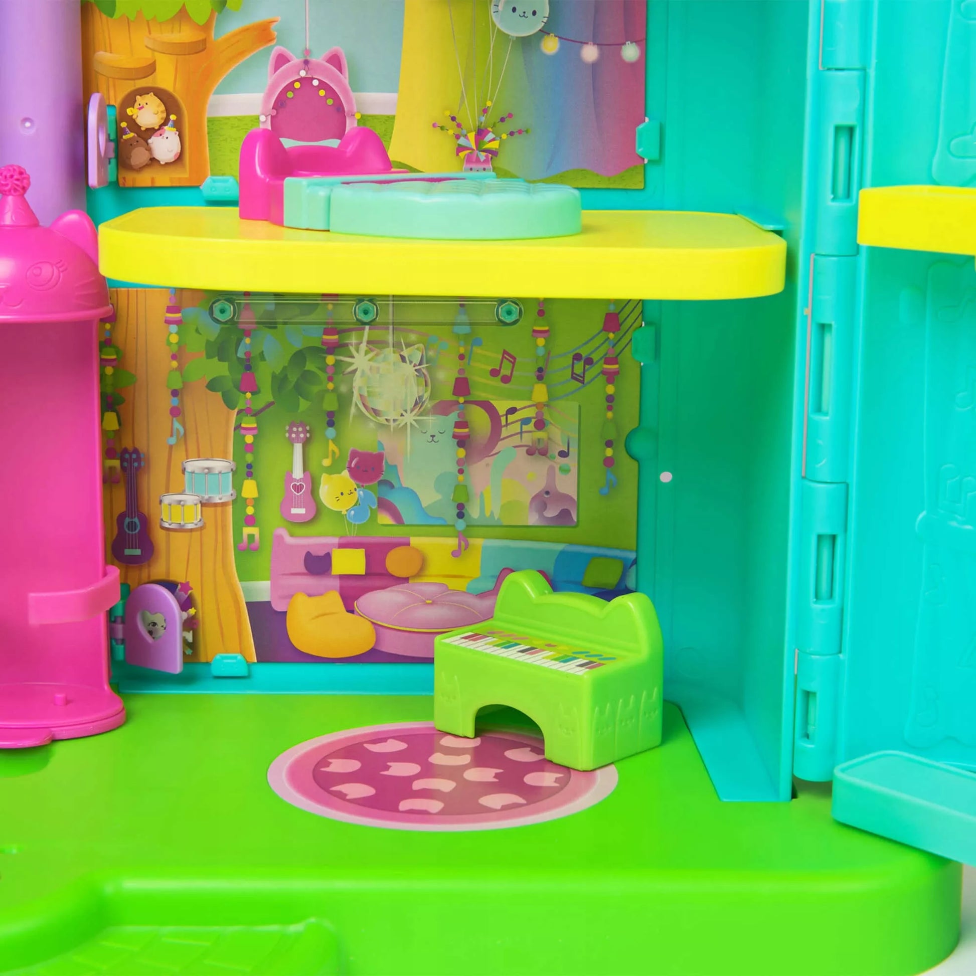 Gabby's Dollhouse didysis interaktyvus vaivorykštinis namas + lėlė Gabby su garsais 60 cm