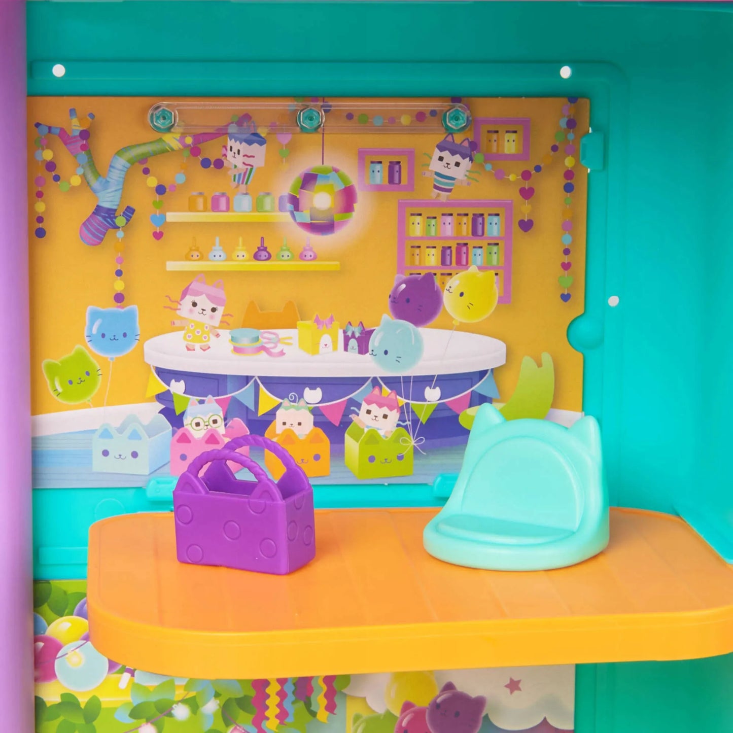 Gabby's Dollhouse didysis interaktyvus vaivorykštinis namas + lėlė Gabby su garsais 60 cm