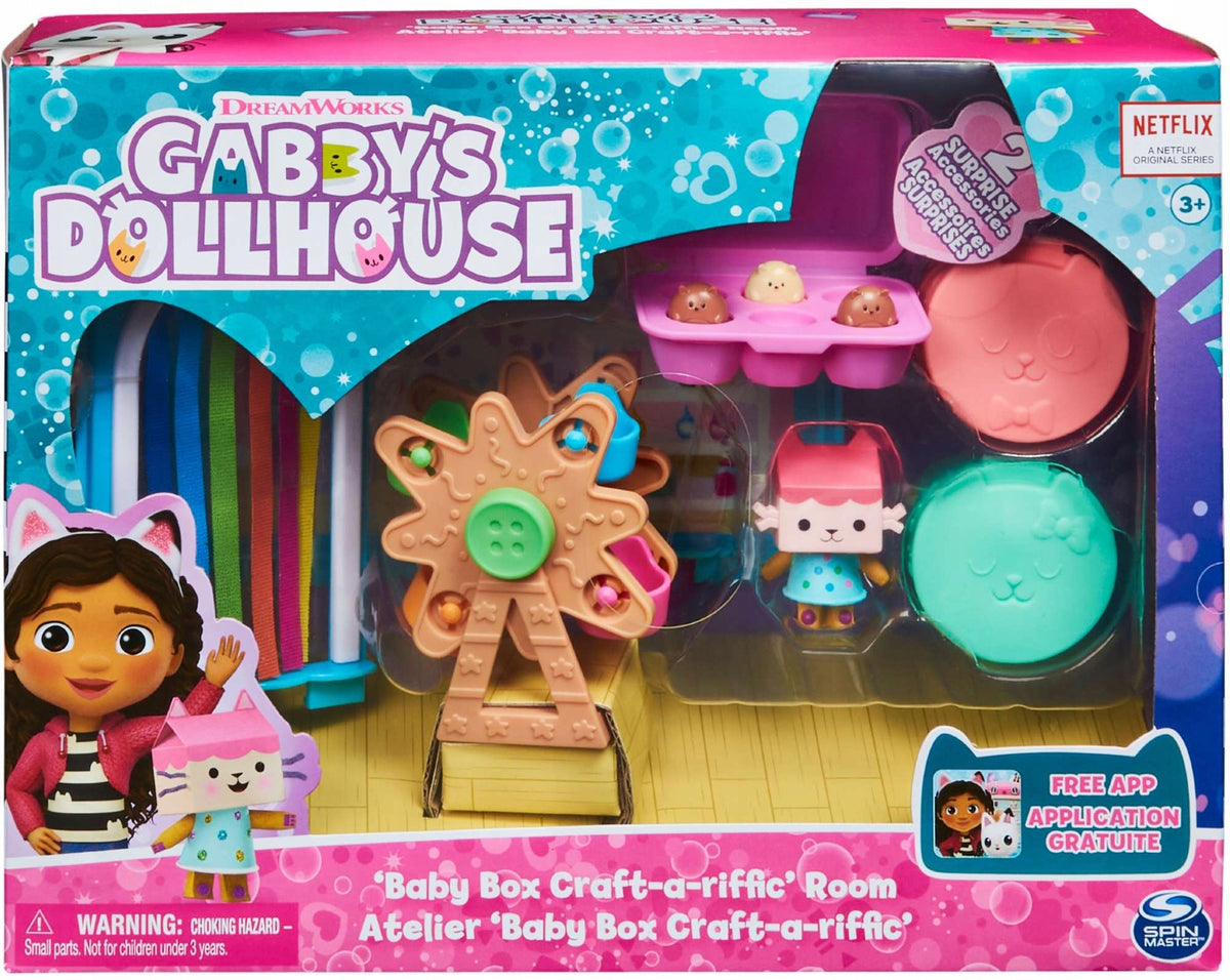 KOCI DOMEK GABI ZESTAW MAGICZNY POKÓJ ARTYSTY FIGURKA TEKTURZĄTKO KARUZELA