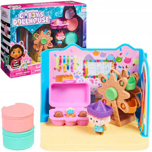 KOCI DOMEK GABI ZESTAW MAGICZNY POKÓJ ARTYSTY FIGURKA TEKTURZĄTKO KARUZELA