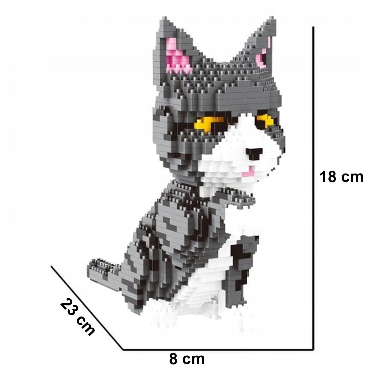 Balody Pilkos Katės Konstruktorius – 3D Mini Klocki Figūra, 1300 Detalių