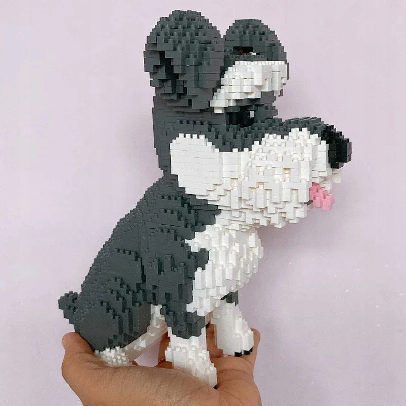 Balody Šnauceris – 3D Mini Konstruktorius Šuns Figūra, 2100 Detalių