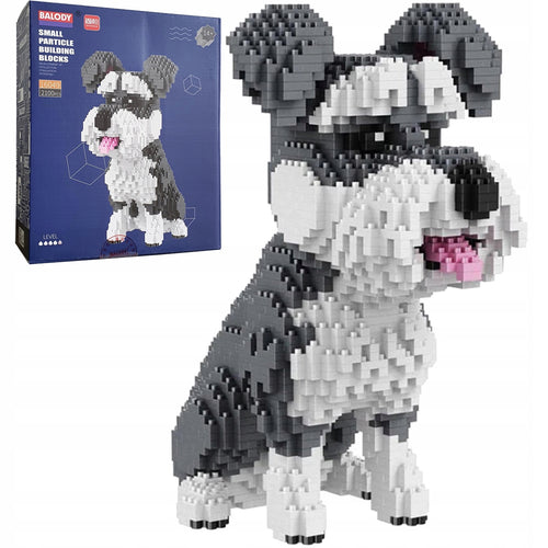 Balody Šnauceris – 3D Mini Konstruktorius Šuns Figūra, 2100 Detalių